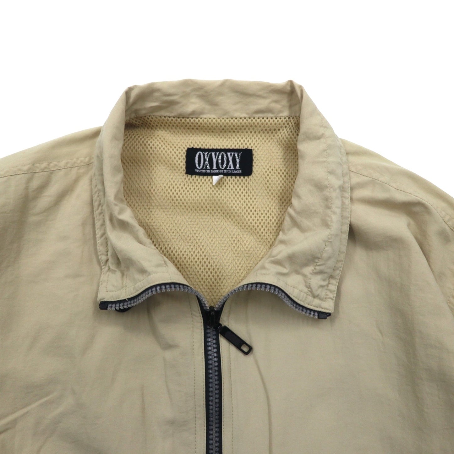 90年代 OXYOXY ハーフジップ アノラックジャケット M ベージュ ナイロン ドローコード