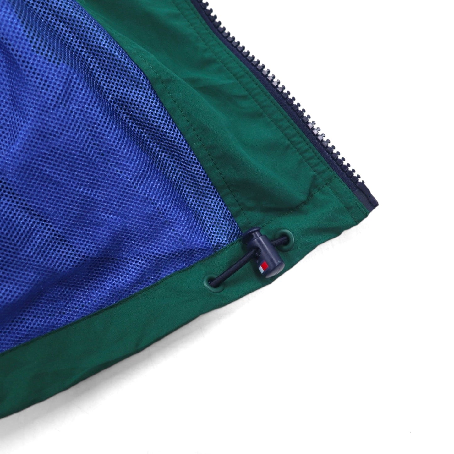 TOMMY HILFIGER 00年代 ジップアップ スポーツジャケット M グリーン 撥水 透湿 メッシュライナー ドローコード 未使用品