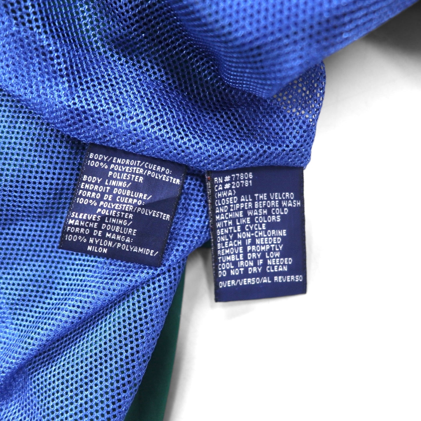 TOMMY HILFIGER 00年代 ジップアップ スポーツジャケット M グリーン 撥水 透湿 メッシュライナー ドローコード 未使用品