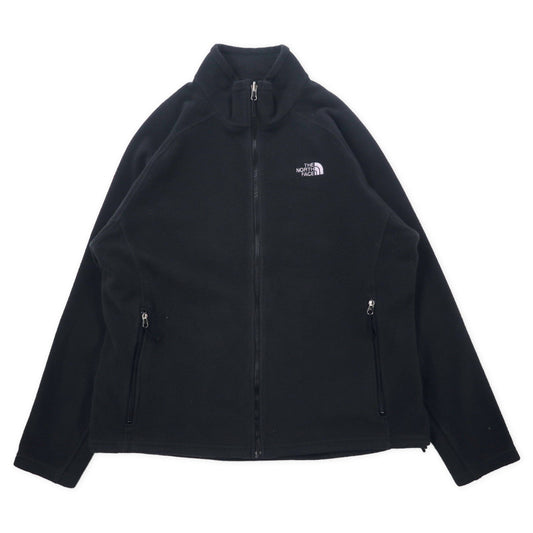 THE NORTH FACE フルジップ フリースジャケット XL ブラック ポリエステル ワンポイントロゴ刺繍 ビッグサイズ エルサルバドル製
