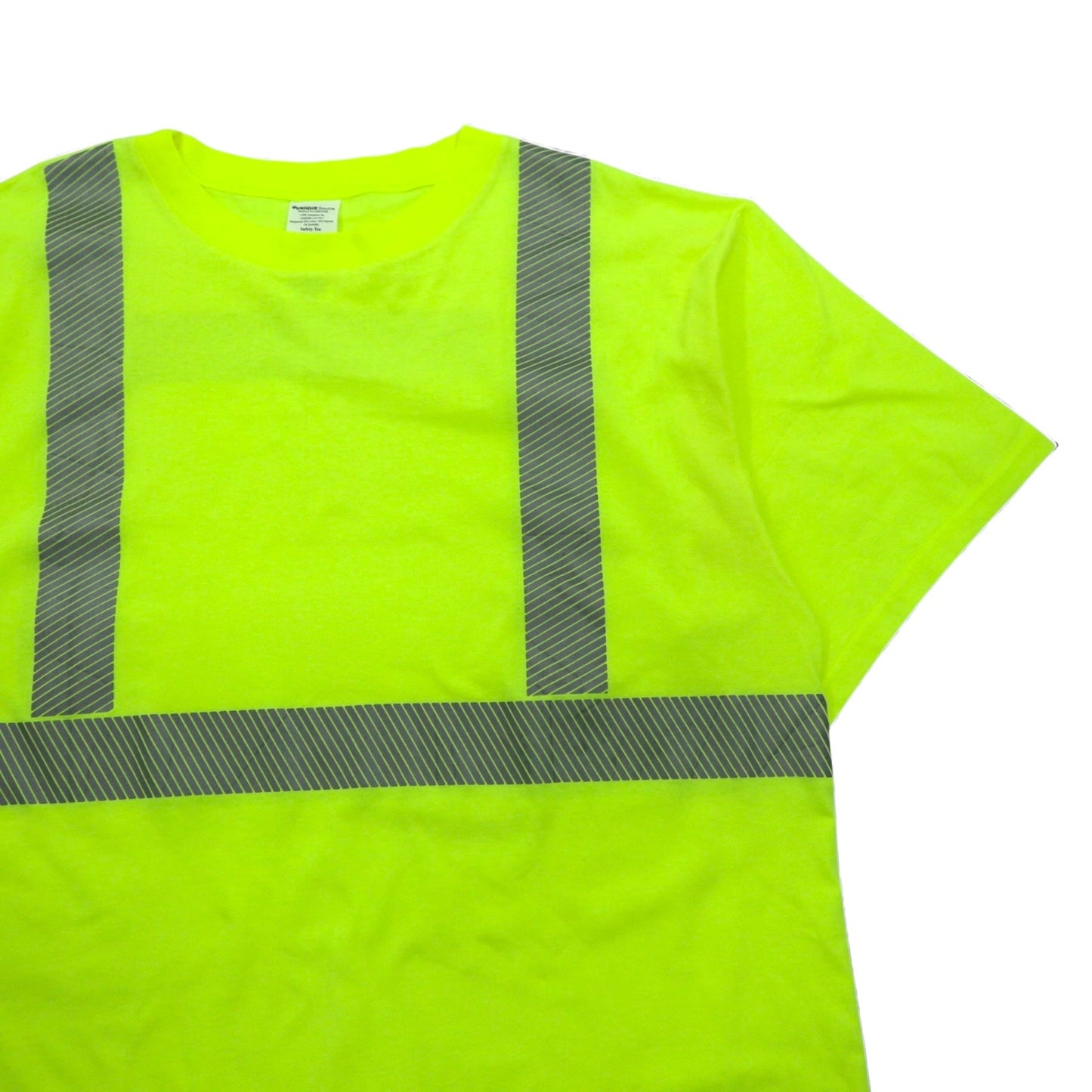 USA製 UNIQUE SOURCE リフレクター ワーク Tシャツ Safety Tee 3XL イエロー コットン ポリエステル