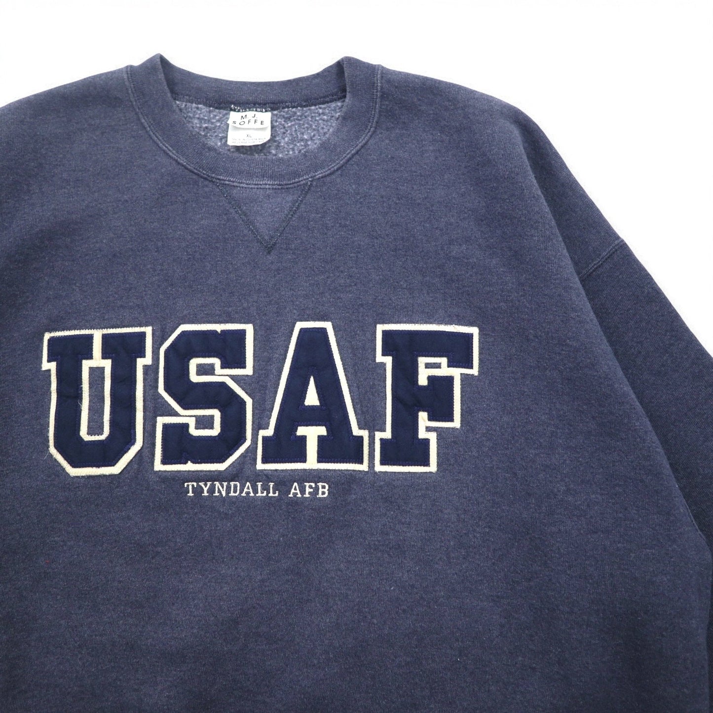 US AIR FORCE 米軍 USAF スウェット XL ネイビー コットン ポリエステル 裏起毛 ミリタリー M.J.SOFFE