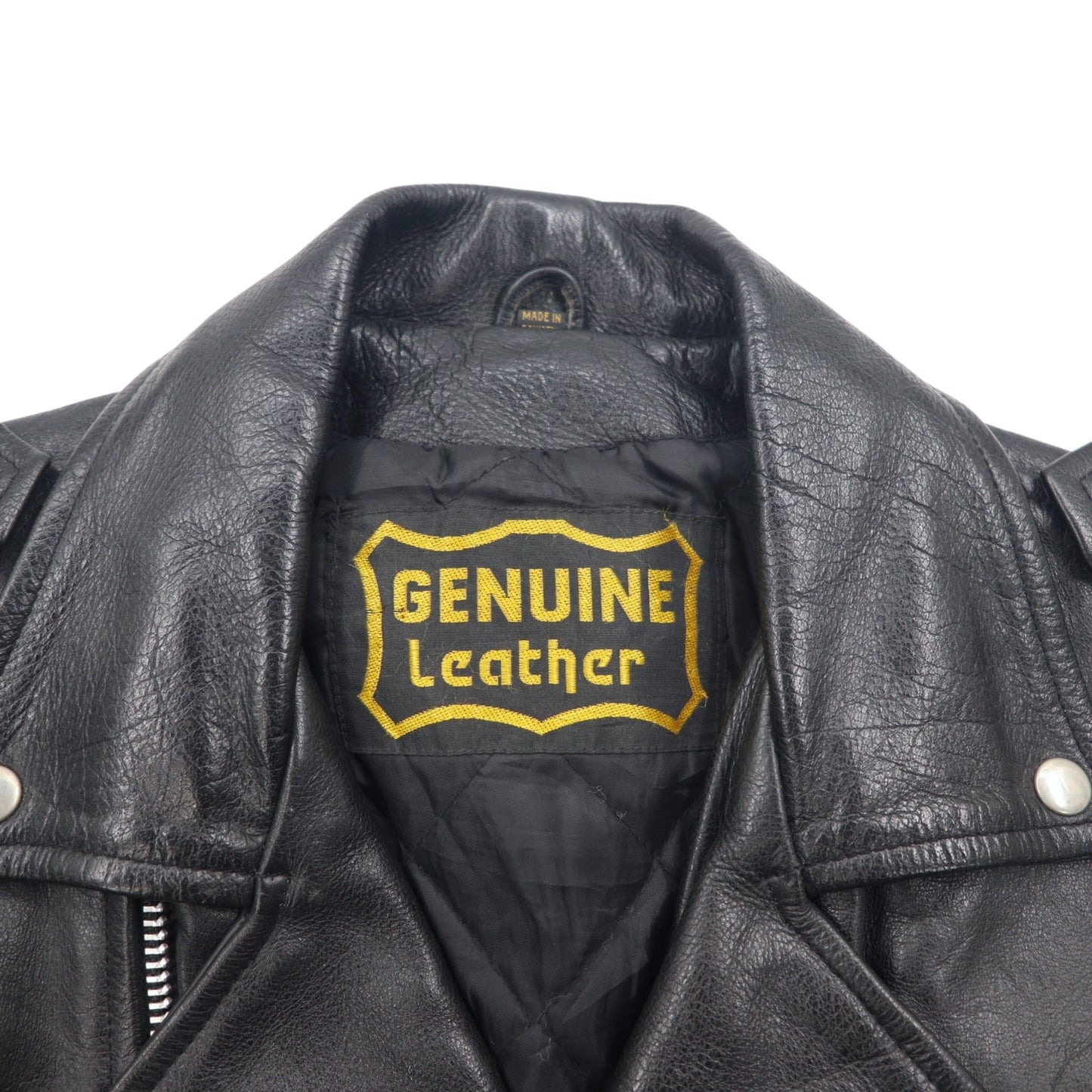 パキスタン製 90年代 パキジャン ダブルライダース レザージャケット XL ブラック GENUINE Leather レザー キルティングライナー