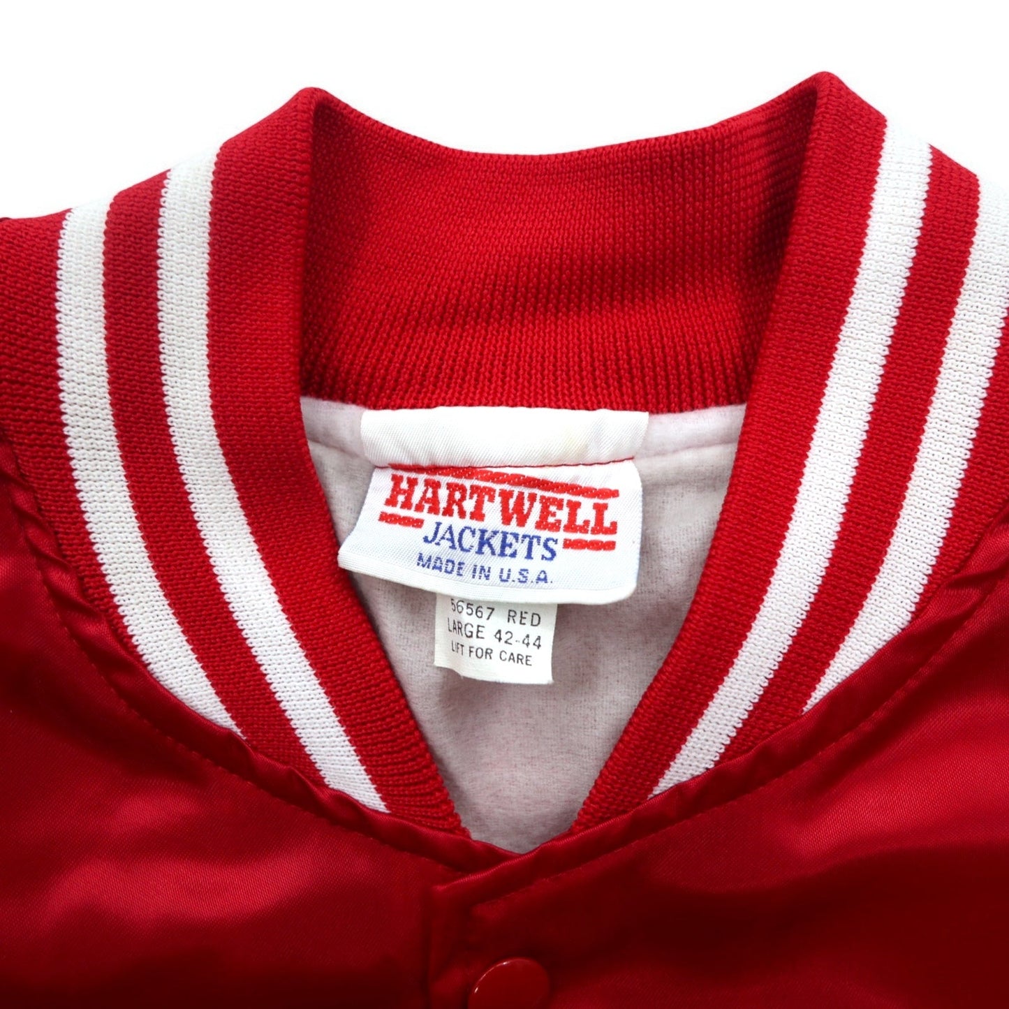 USA製 90年代 HARTWELL JACKETS スタジャン L レッド ナイロン バックプリント Katy-Did Kloggers