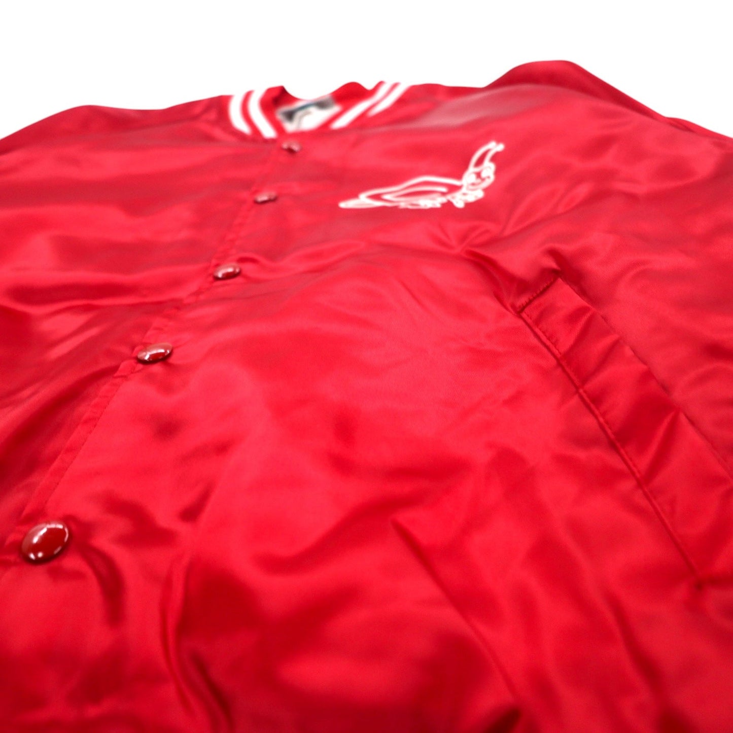USA製 90年代 HARTWELL JACKETS スタジャン L レッド ナイロン バックプリント Katy-Did Kloggers