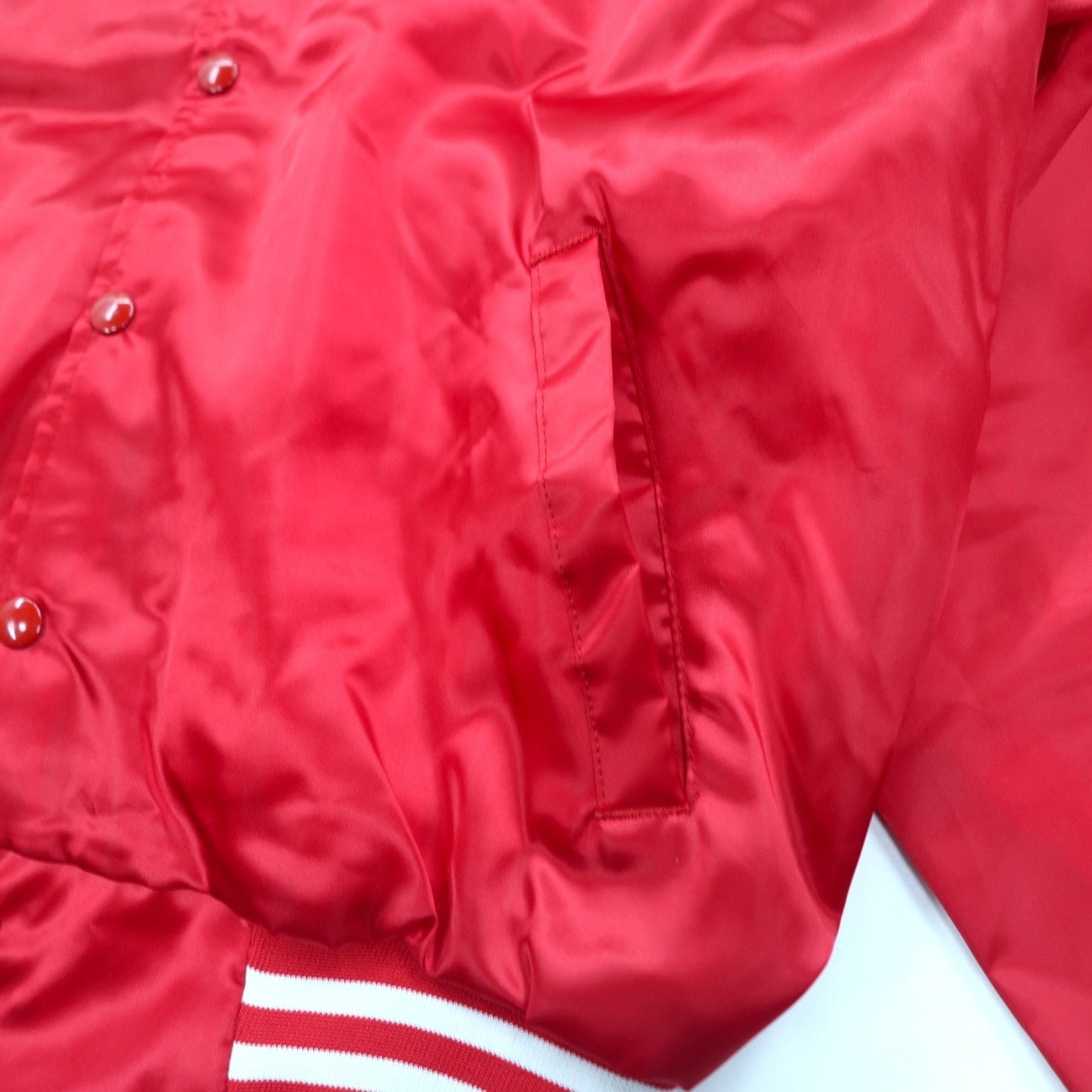 USA製 90年代 HARTWELL JACKETS スタジャン L レッド ナイロン バックプリント Katy-Did Kloggers