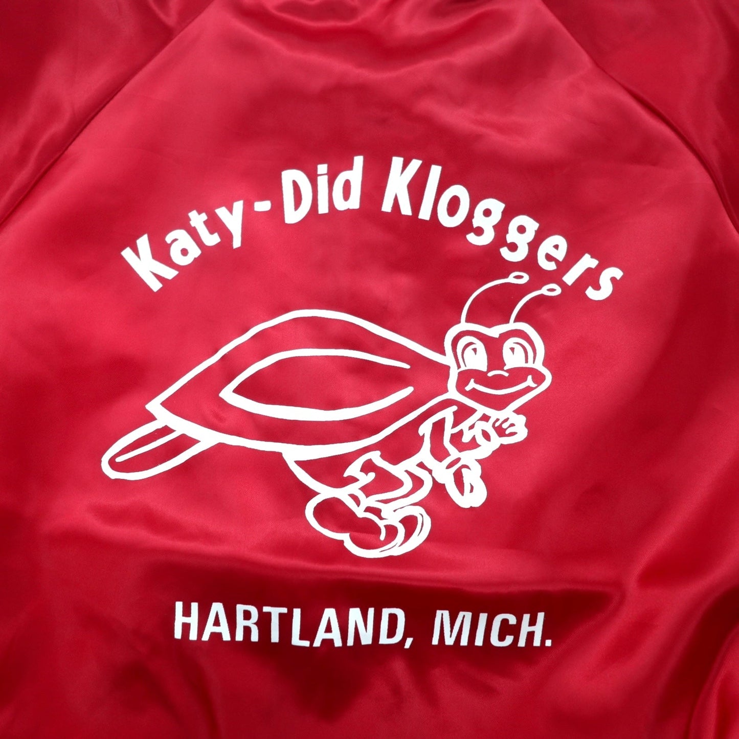 USA製 90年代 HARTWELL JACKETS スタジャン L レッド ナイロン バックプリント Katy-Did Kloggers