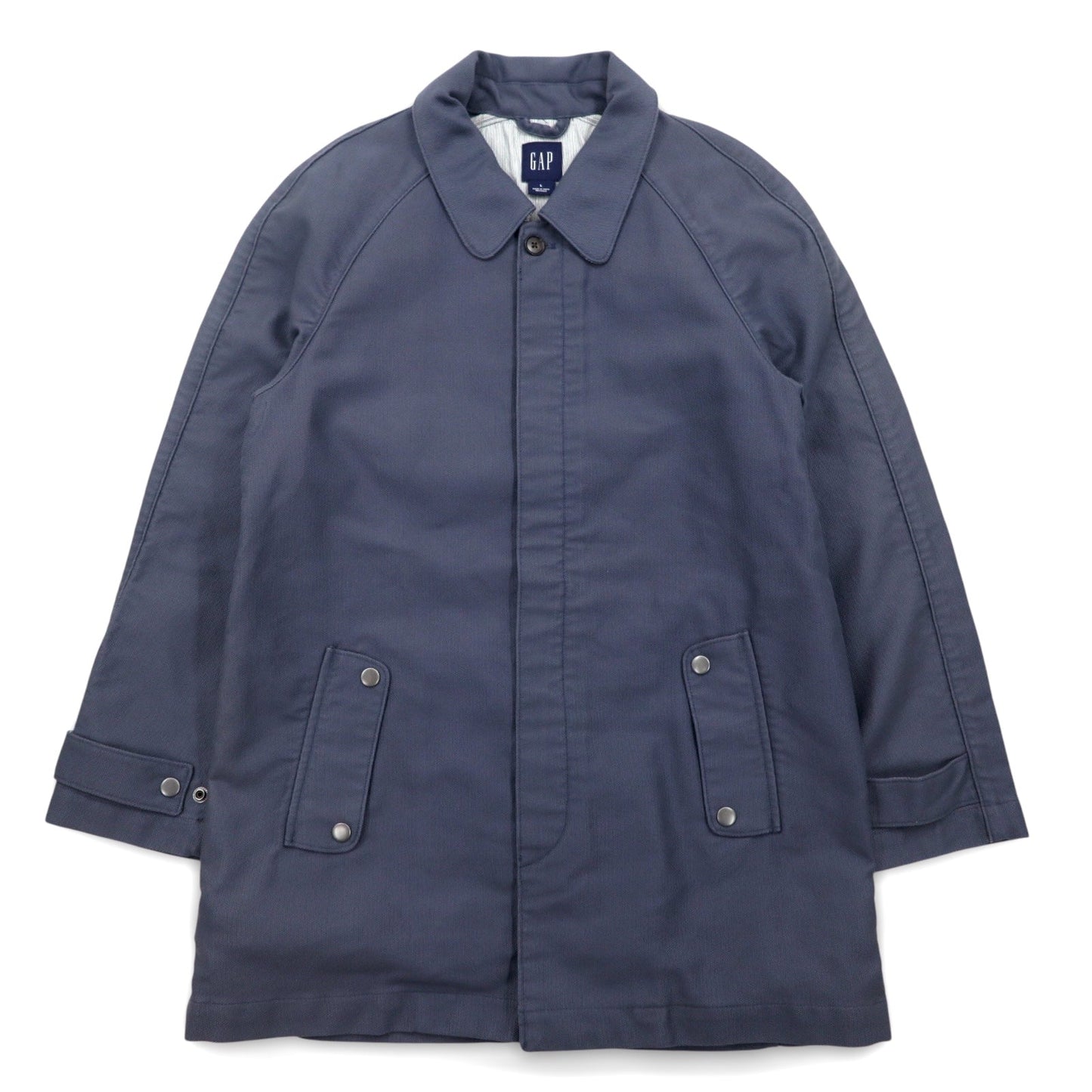 GAP オールドギャップ 00年代 ステンカラーコート L ネイビー コットン フラップポケット 356808 未使用品