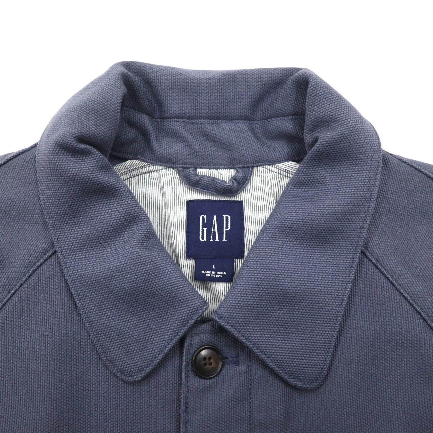 GAP オールドギャップ 00年代 ステンカラーコート L ネイビー コットン フラップポケット 356808 未使用品