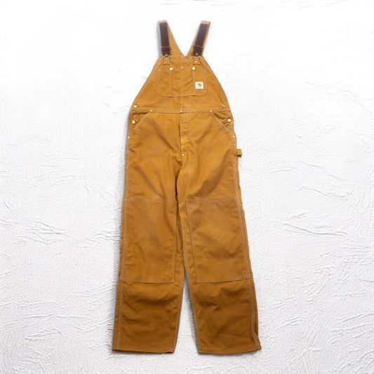 Carhartt ダブルニー ダック オーバーオール XXL ベージュ キャメル ブラウン コットン