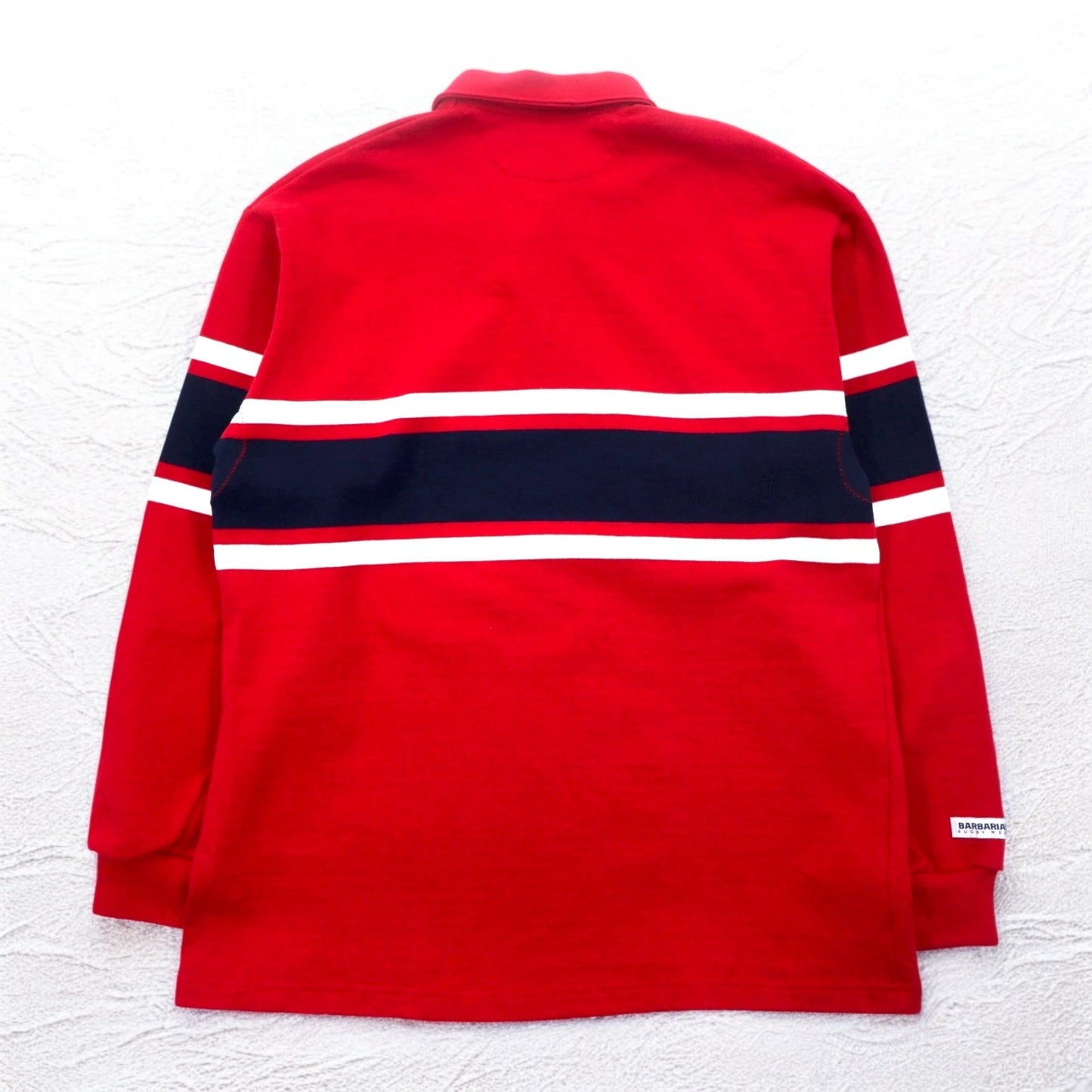 BARBARIAN カナダ製 ラガーシャツ XL レッド コットン ENGLAND 未使用品