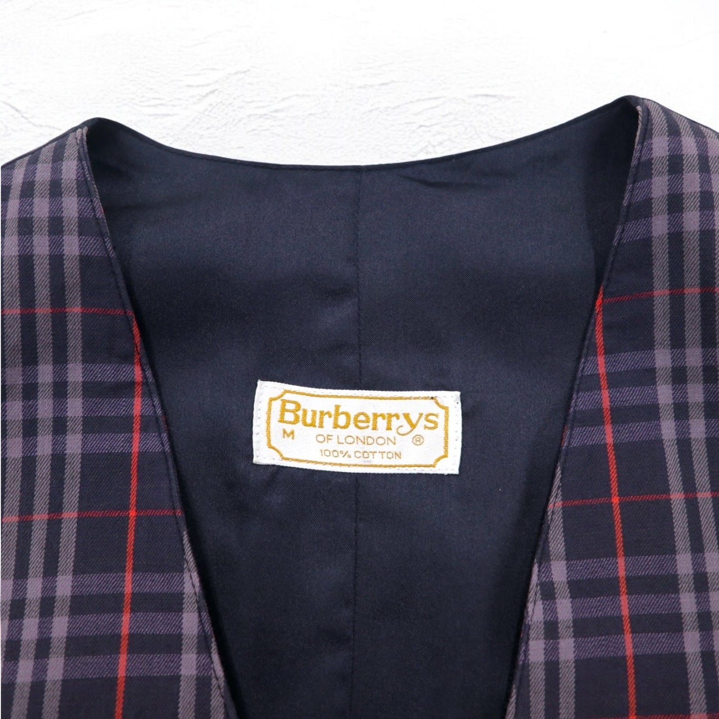 Burberrys オールド ノバチェック ジレ ベスト M ネイビー コットン