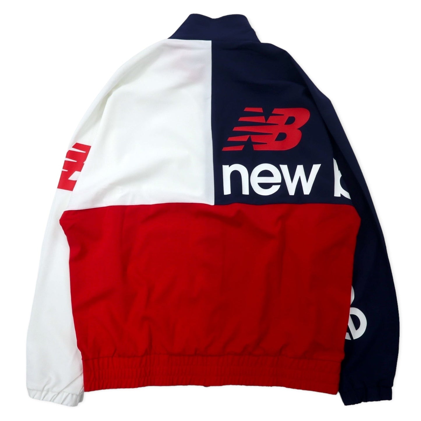 New Balance トラックジャケット ウィンドブレーカー サッカー / フットサル フルジップ M ネイビー トリコロール ポリエステル ビッグサイズ JMJF0400 未使用品