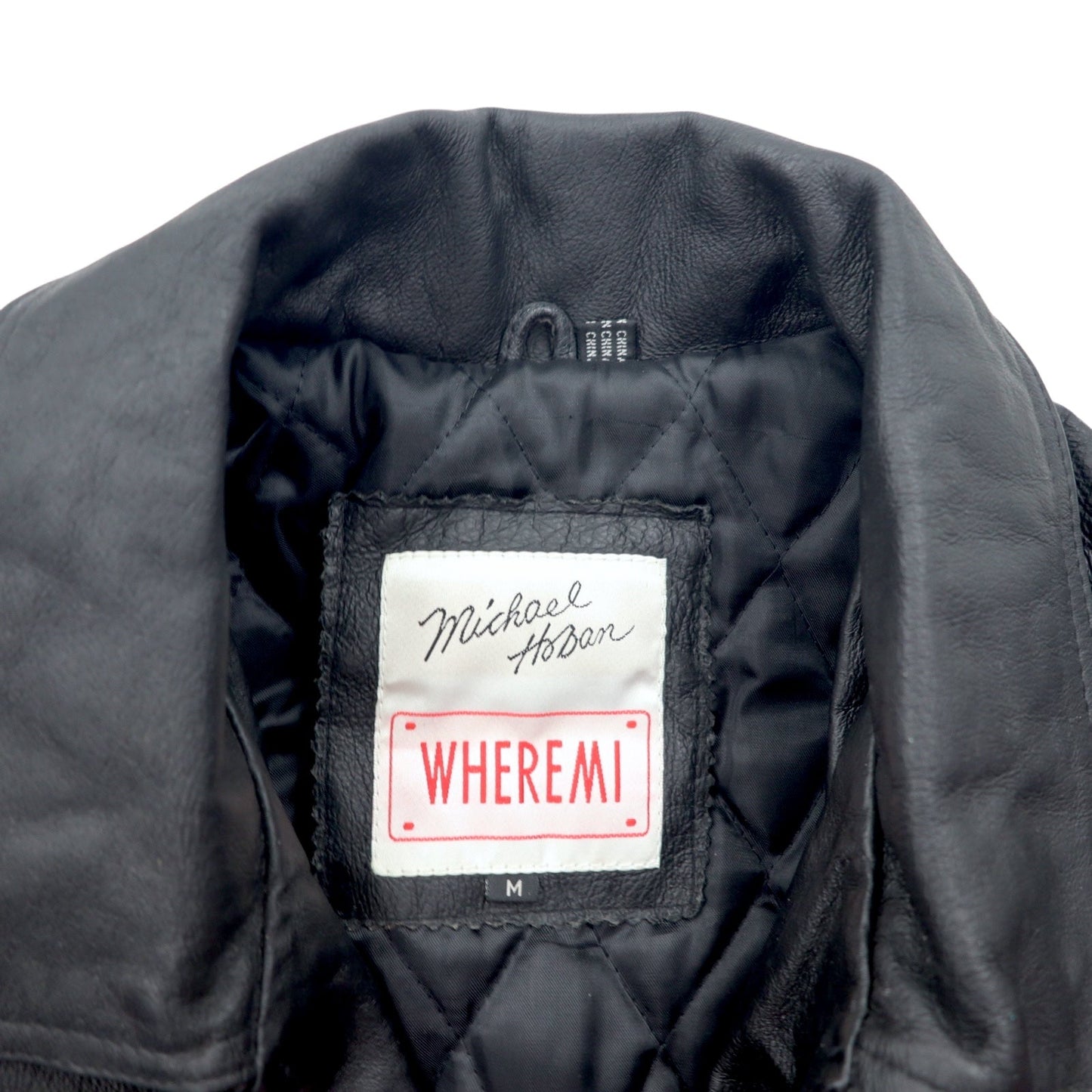 90年代 Michael Hoban WHEREMI 星条旗 シングル ライダース レザージャケット M ブラック レザー BUD