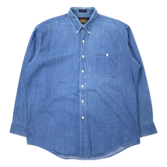 CHAPS RALPH LAUREN 90年代 デニム ボタンダウンシャツ 16.5-34/35 ブルー コットン