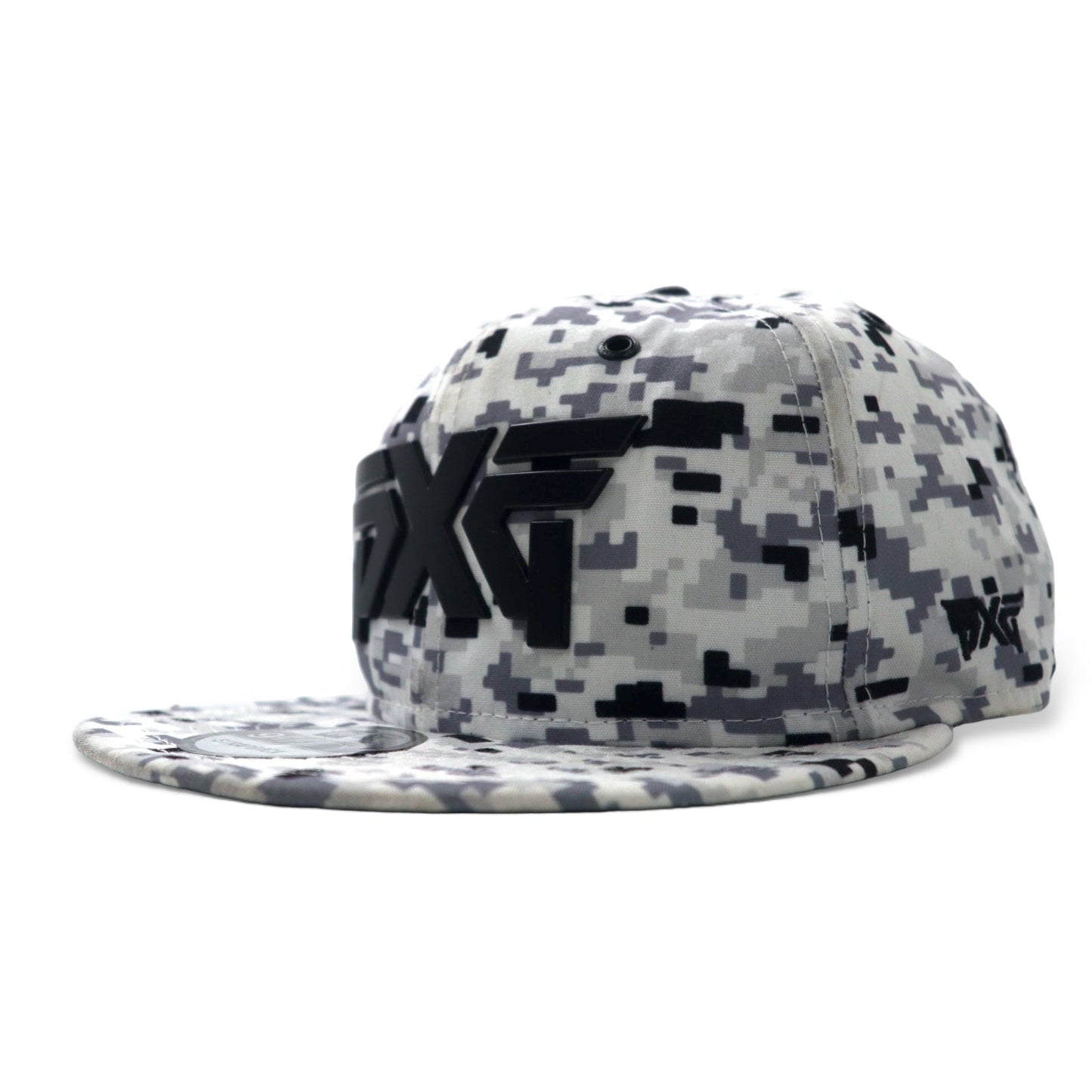 NEW ERA × PXG ベースボールキャップ ONE スナップバック グレー デジタルカモ ポリエステル ロゴプレート FAIRWAY CAMO 9TWENTY CAP