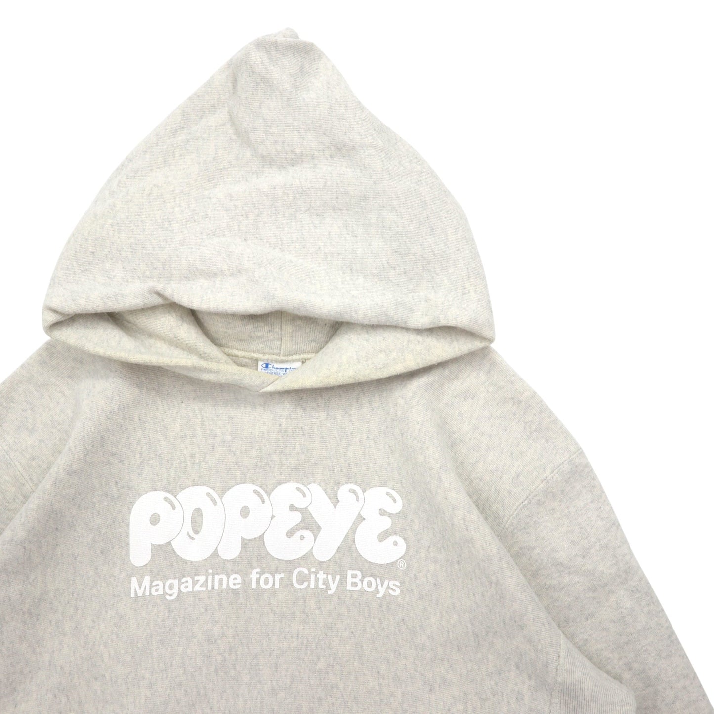 BEAMS × Champion × POPEYE リバースウィーブ REVERSE WEAVE プルオーバー パーカー L グレー コットン 40周年コラボ 青単タグ 復刻 C8-J124