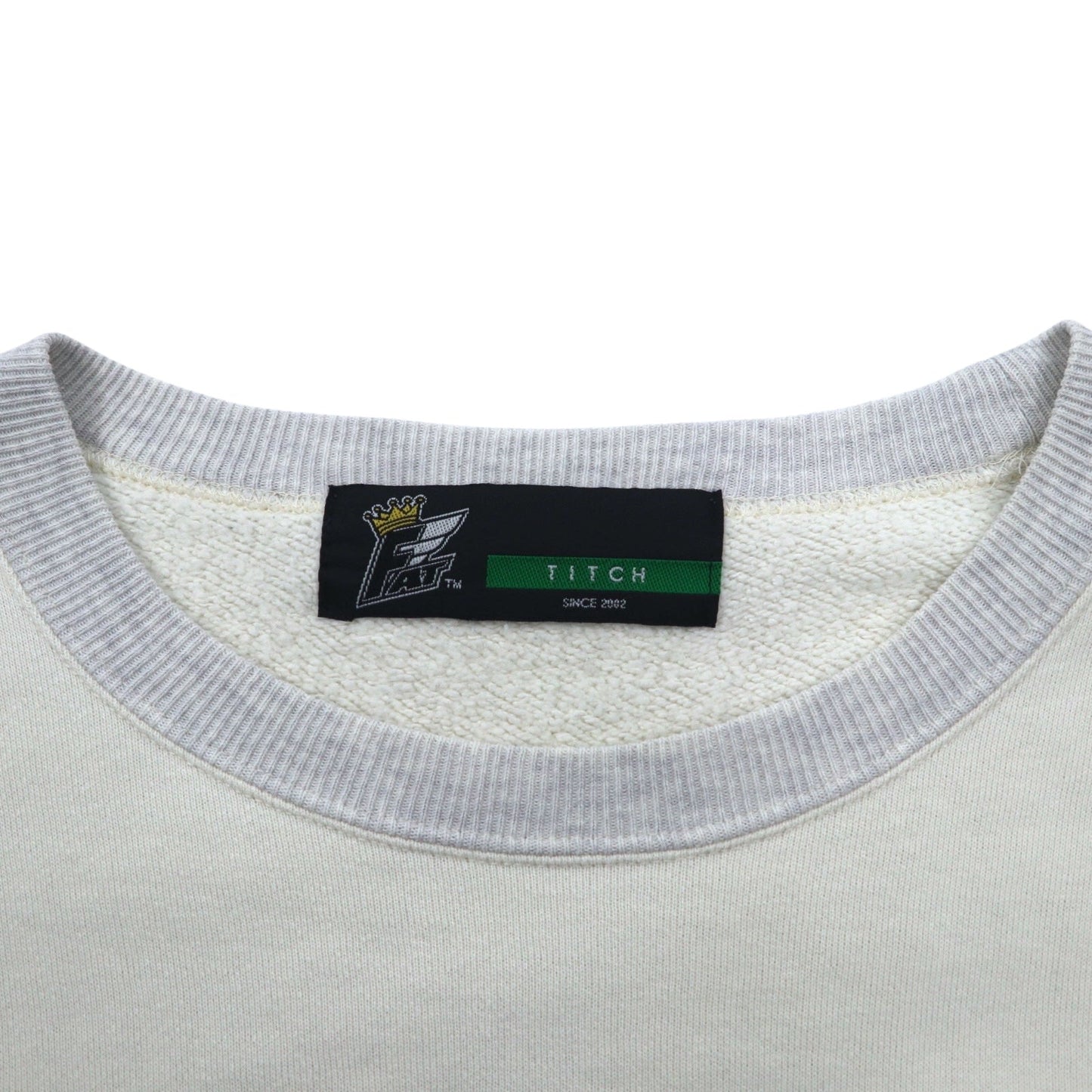 FAT クルーネック スウェット M オフホワイト グレー U.S.ARMY フラップポケット