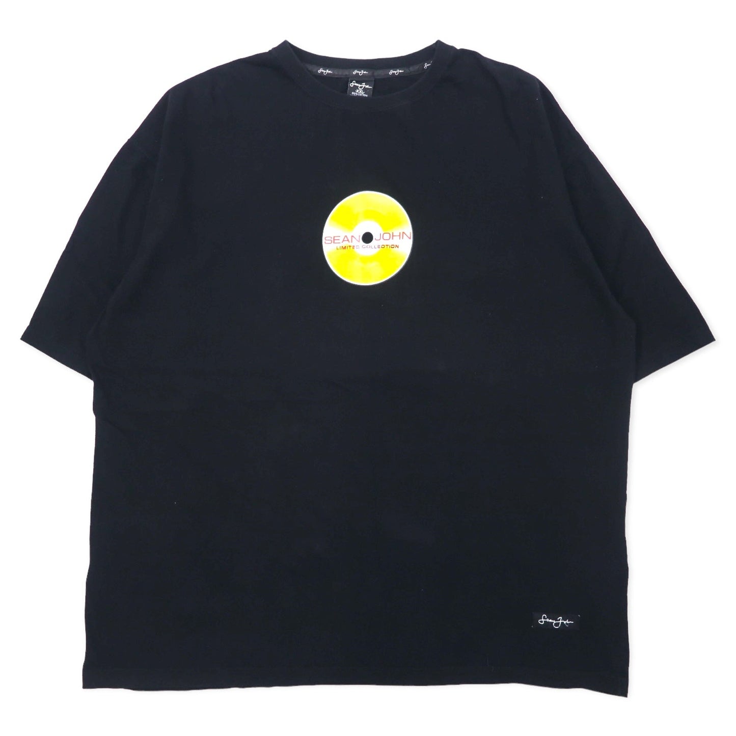 SEAN JOHN 00年代 ビッグシルエット プリント Tシャツ XXL ブラック コットン レコード LIMITED COLLECTION ビッグサイズ