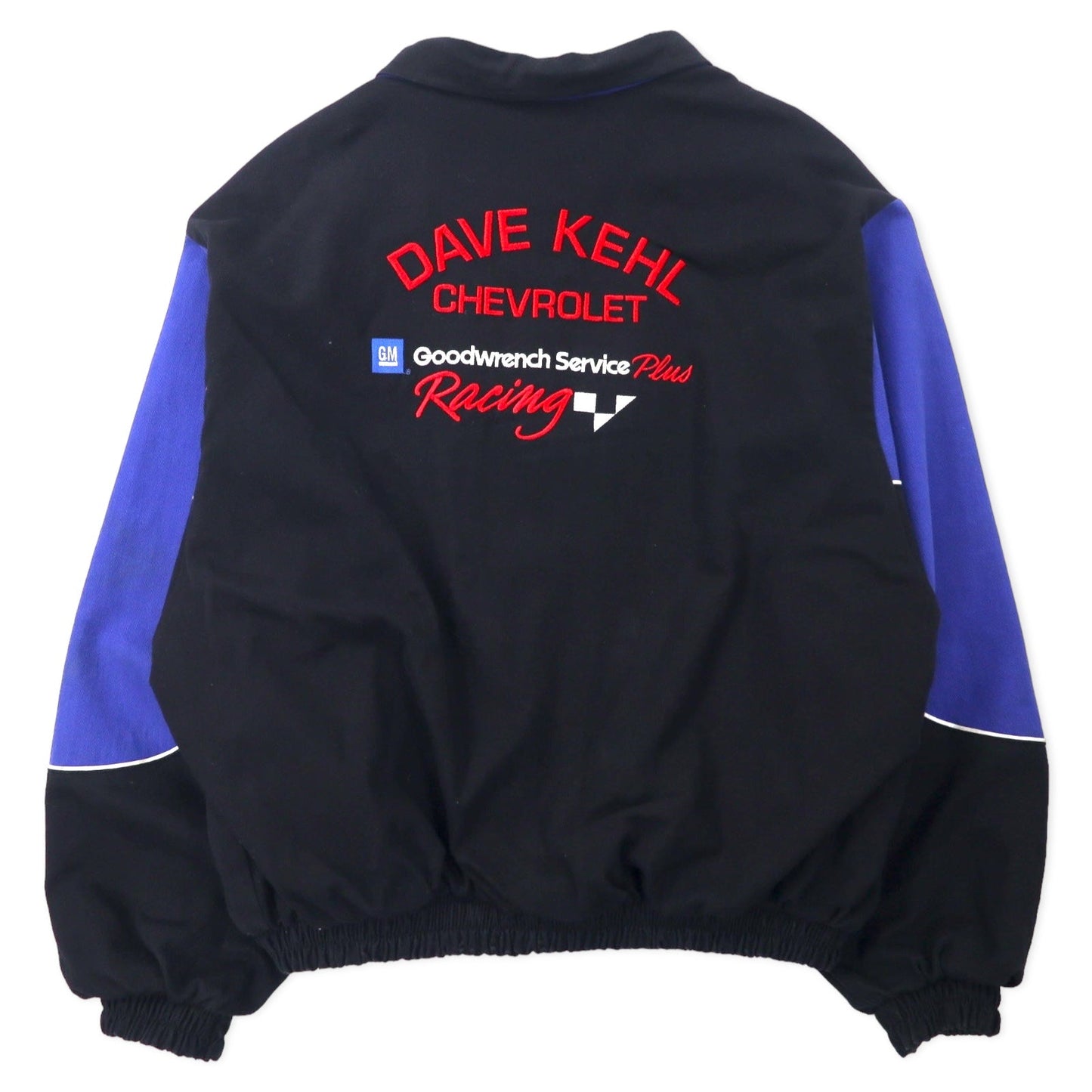Ashley USA製 レーシングジャケット XXL ブラック コットン スナップボタン DAVE KEHL CHEVROLET バック刺繍 ビッグサイズ