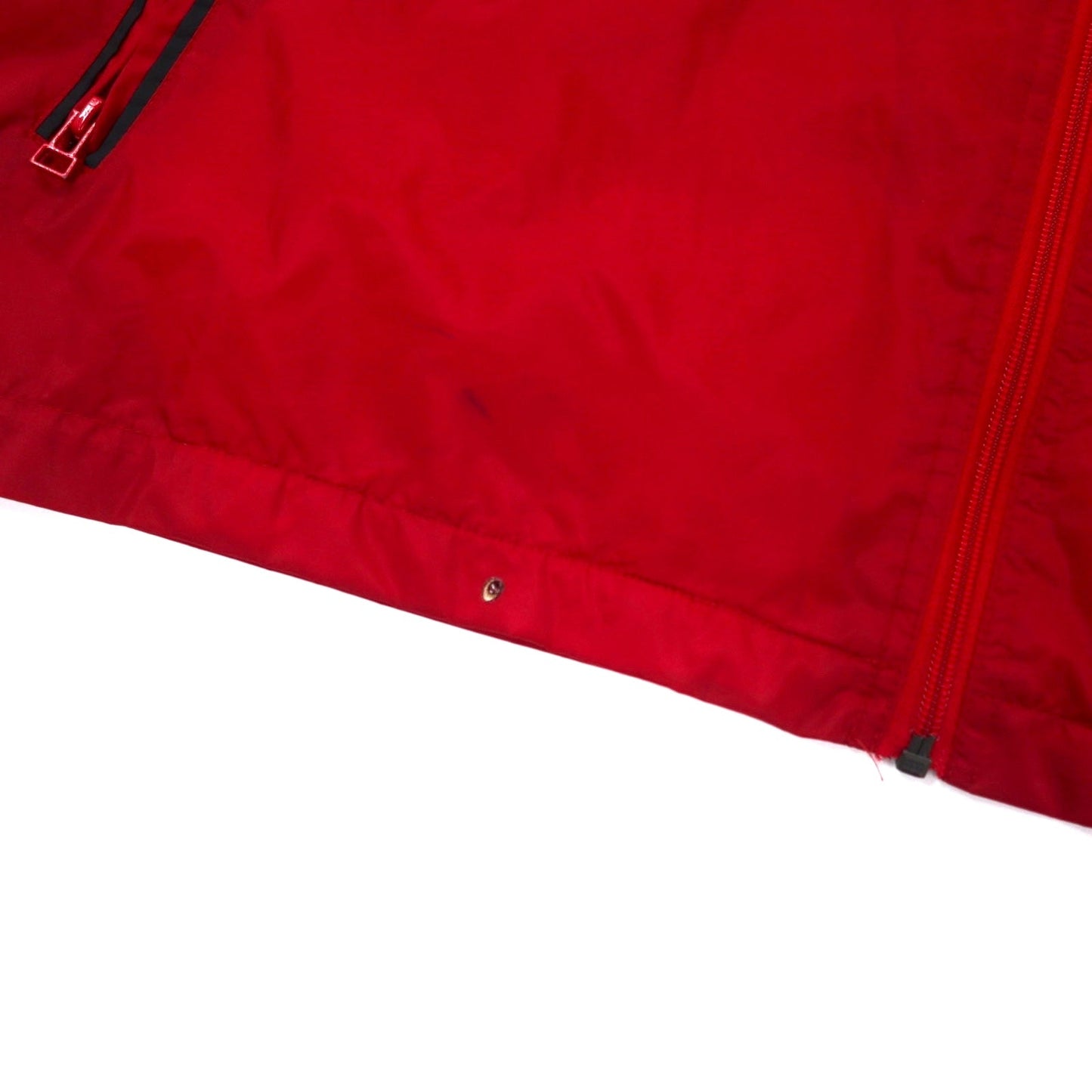 NIKE 90年代 ナイロンジャケット スポーツジャケット L レッド ブラック サイドライン スウォッシュロゴ 黒タグ ビッグサイズ