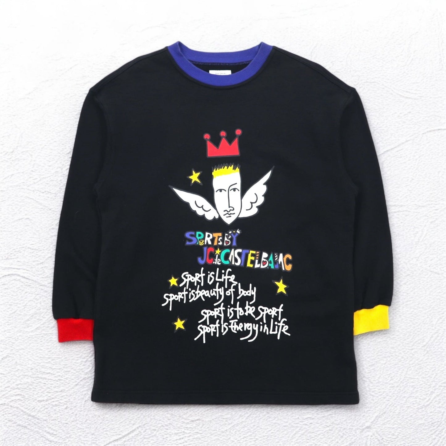 Castelbajac sport 90年代 キャラクタープリント スウェット M ブラック コットン
