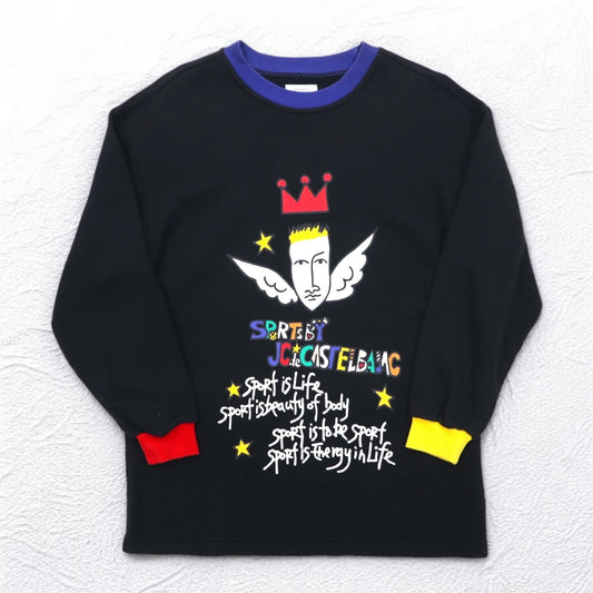 Castelbajac sport 90年代 キャラクタープリント スウェット M ブラック コットン