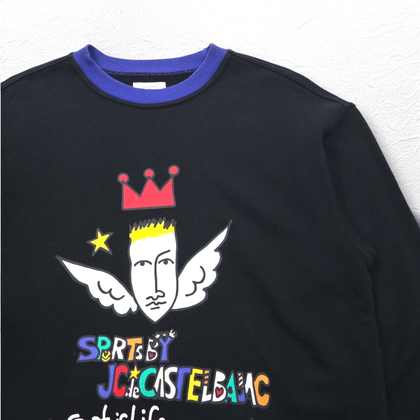 Castelbajac sport 90年代 キャラクタープリント スウェット M ブラック コットン