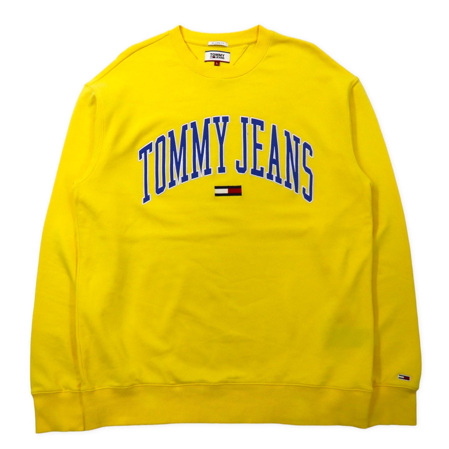 TOMMY JEANS クラシックロゴトレーナー スウェット L イエロー コットン RELAXED FIT ビッグサイズ DM0DM06261
