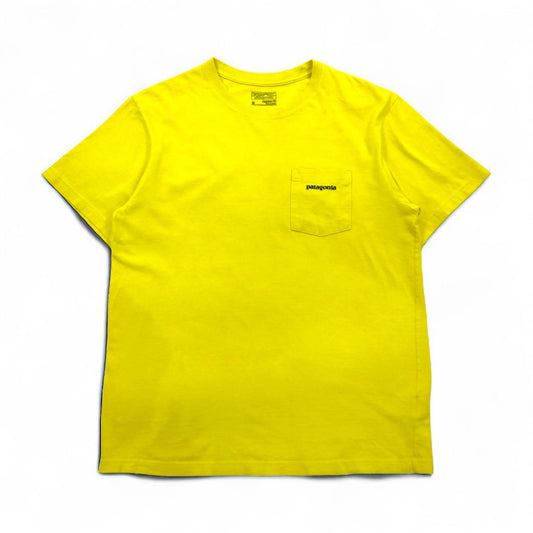 patagonia P-6ロゴ ポケット Tシャツ P-6 Logo Cotton Pocket T-Shirt M イエロー オーガニックコットン 38910
