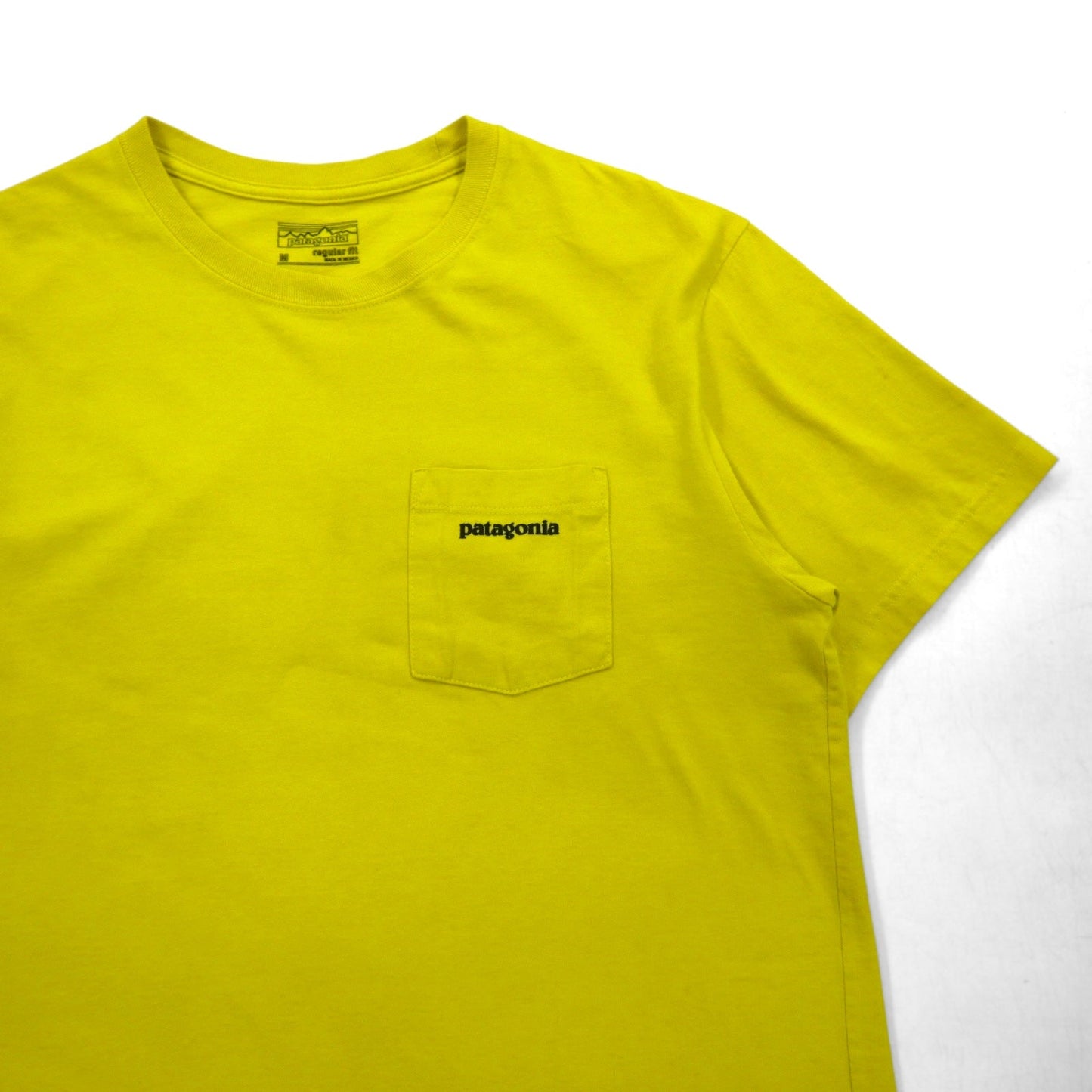 patagonia P-6ロゴ ポケット Tシャツ P-6 Logo Cotton Pocket T-Shirt M イエロー オーガニックコットン 38910
