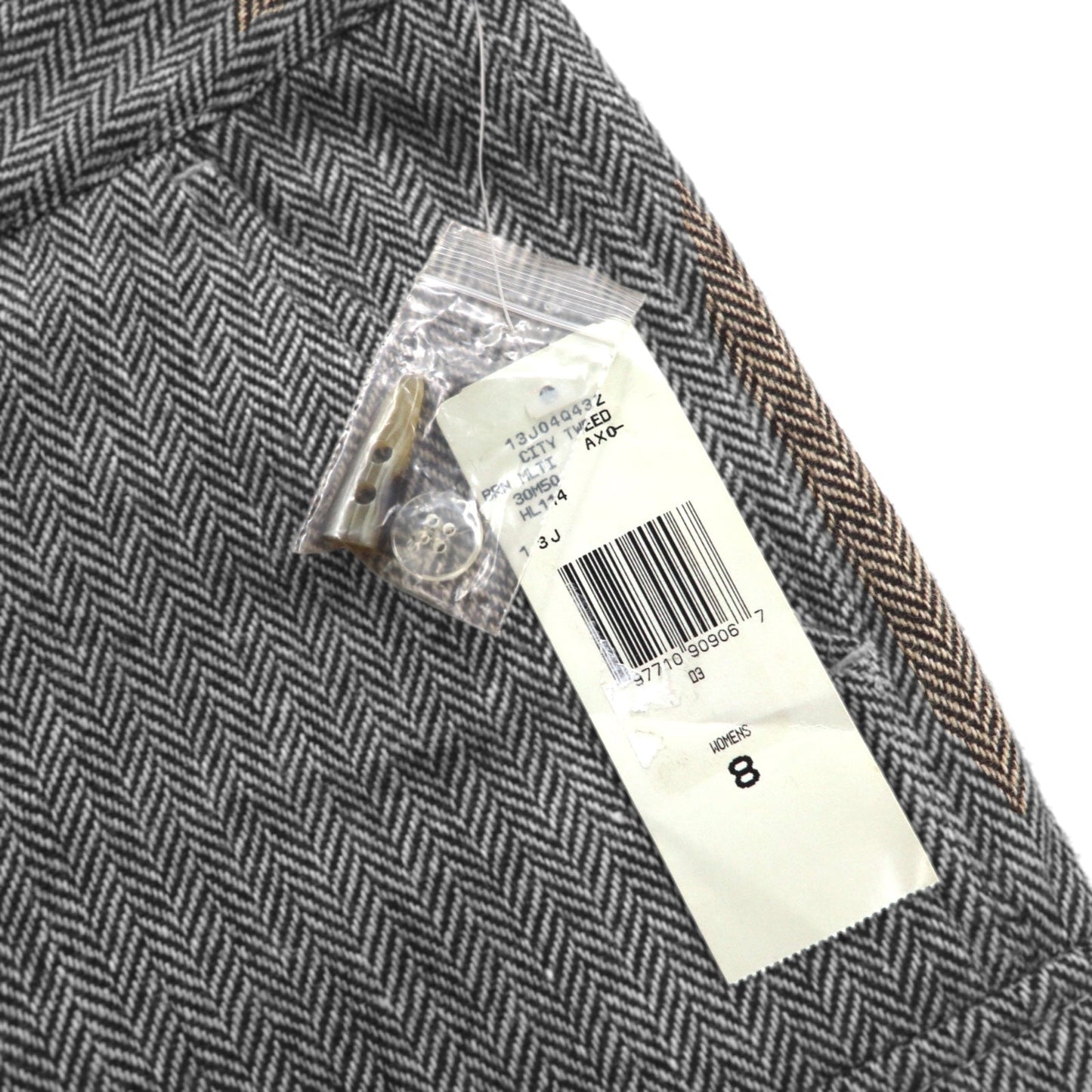 POLO JEANS COMPANY RALPH LAUREN 90年代 ワイド クロップド ツイード パンツ トラウザーズ M ブラウン ウール ヘリンボーン CITY TWEED 未使用品