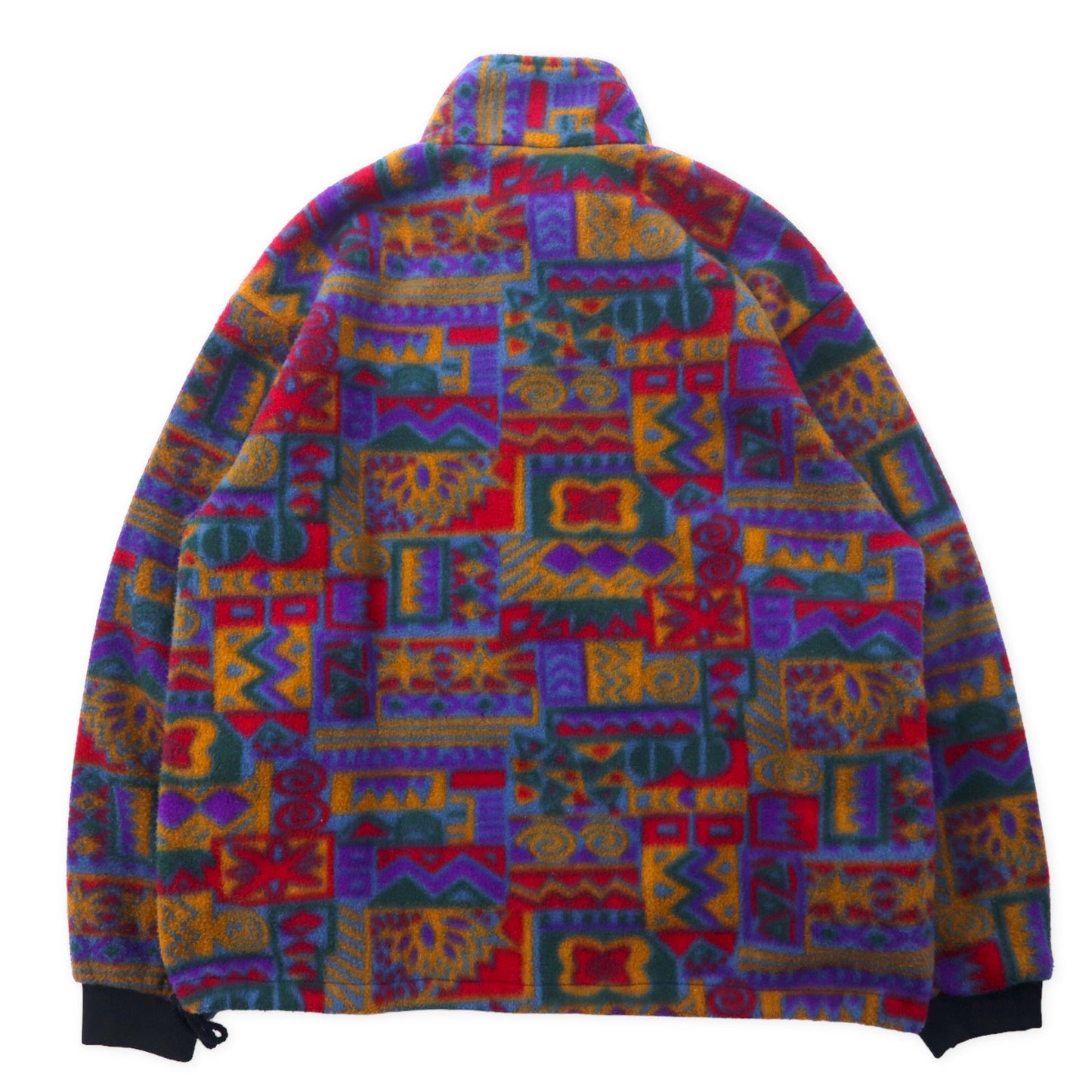 AVON Sportswear カナダ製 80年代 ハーフジップ フリースジャケット 総柄 M マルチカラー ポリエステル 幾何学柄 ビッグサイズ