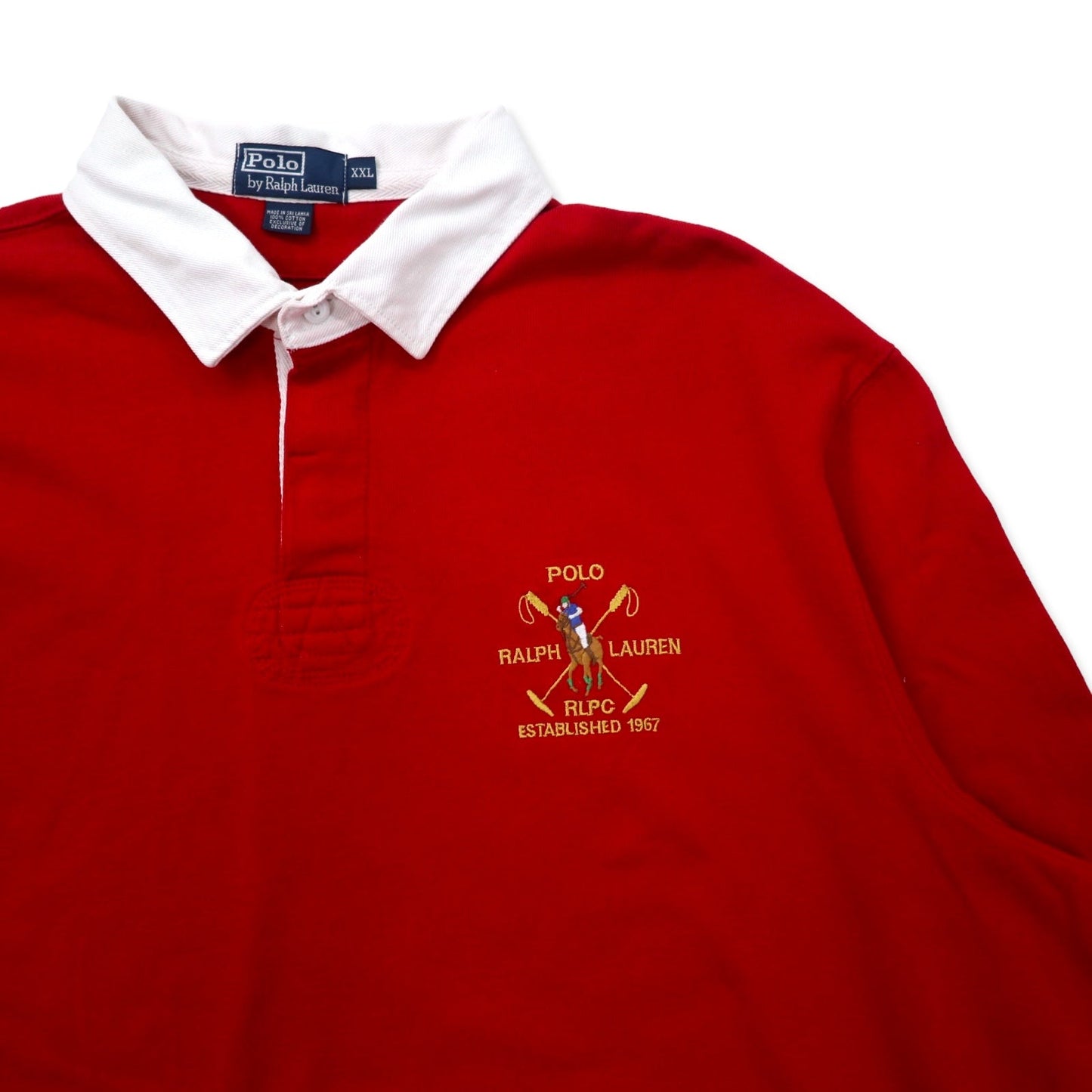 Polo by Ralph Lauren ラガーシャツ XXL レッド コットン ポニー刺繍