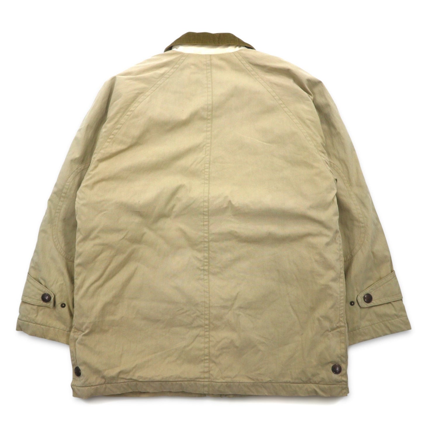 90年代 LUC SAINT ALBAN ハンティングジャケット カバーオール L ベージュ 襟コーデュロイ エルボーパッチ