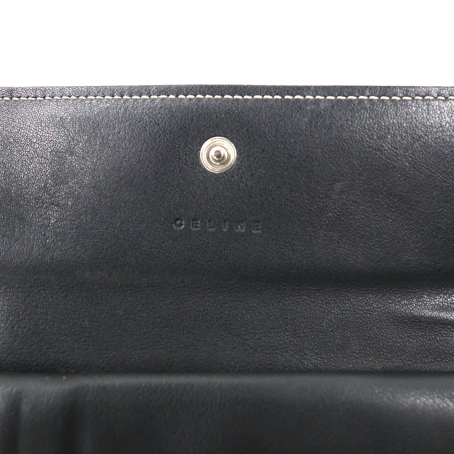 CELINE 3つ折り財布 グレー キャンバス レザー マカダム柄 モノグラム CE00/34 イタリア製