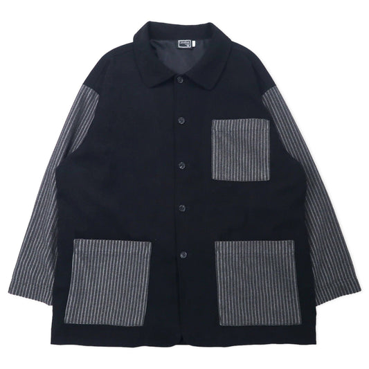 LEGERE by MCM 90年代 異素材切り替え カバーオール LA ブラック ポリエステル