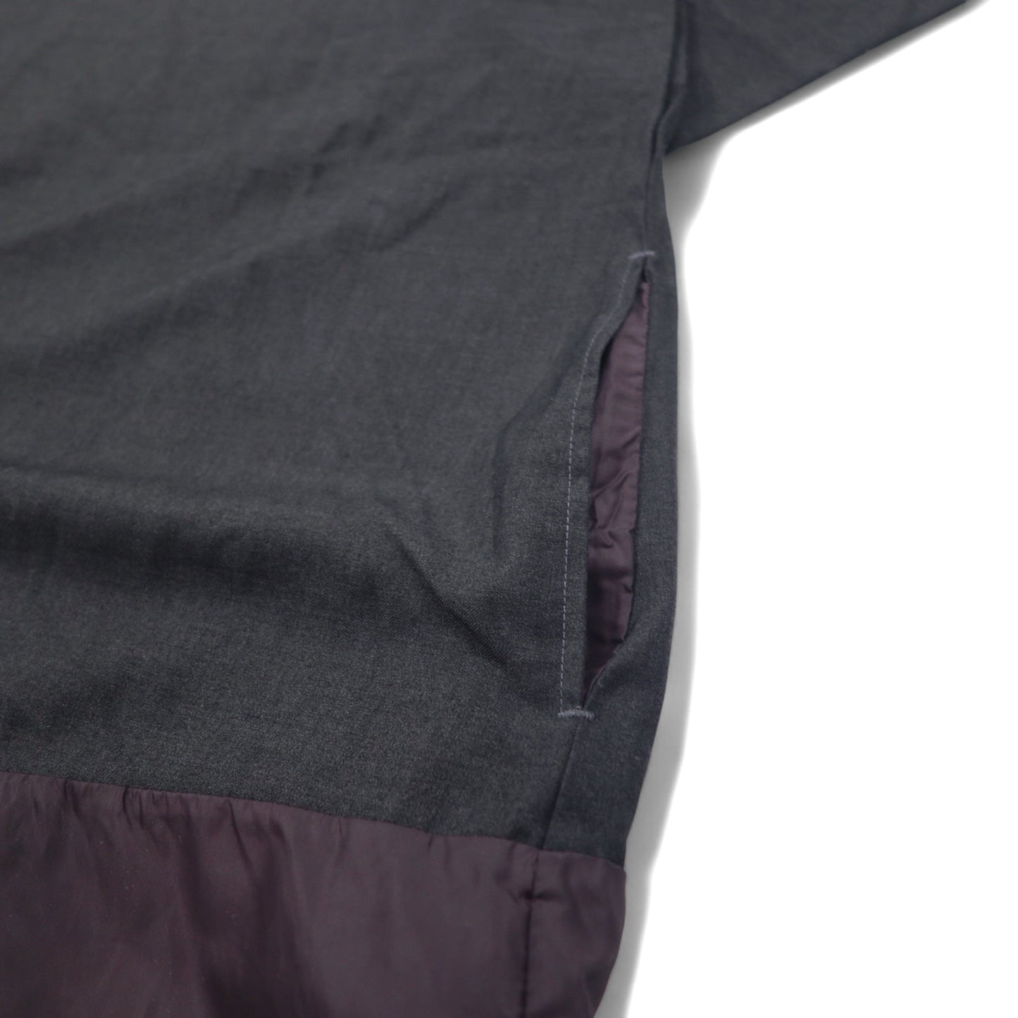 RYU ポンチョシャツ ドローコード Tシャツ FREE グレー ポリエステル レーヨン 異素材切り替え 日本製