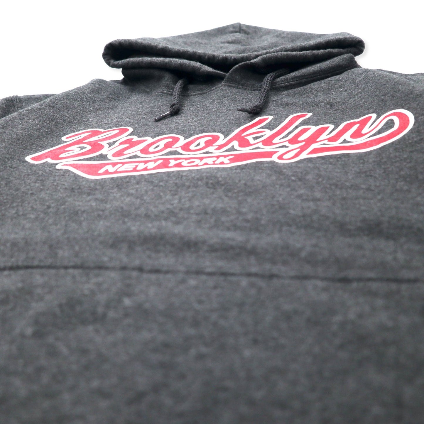 PERRIN WEAR カレッジ プリント プルオーバーパーカー M グレー コットン 裏起毛 Brooklyn