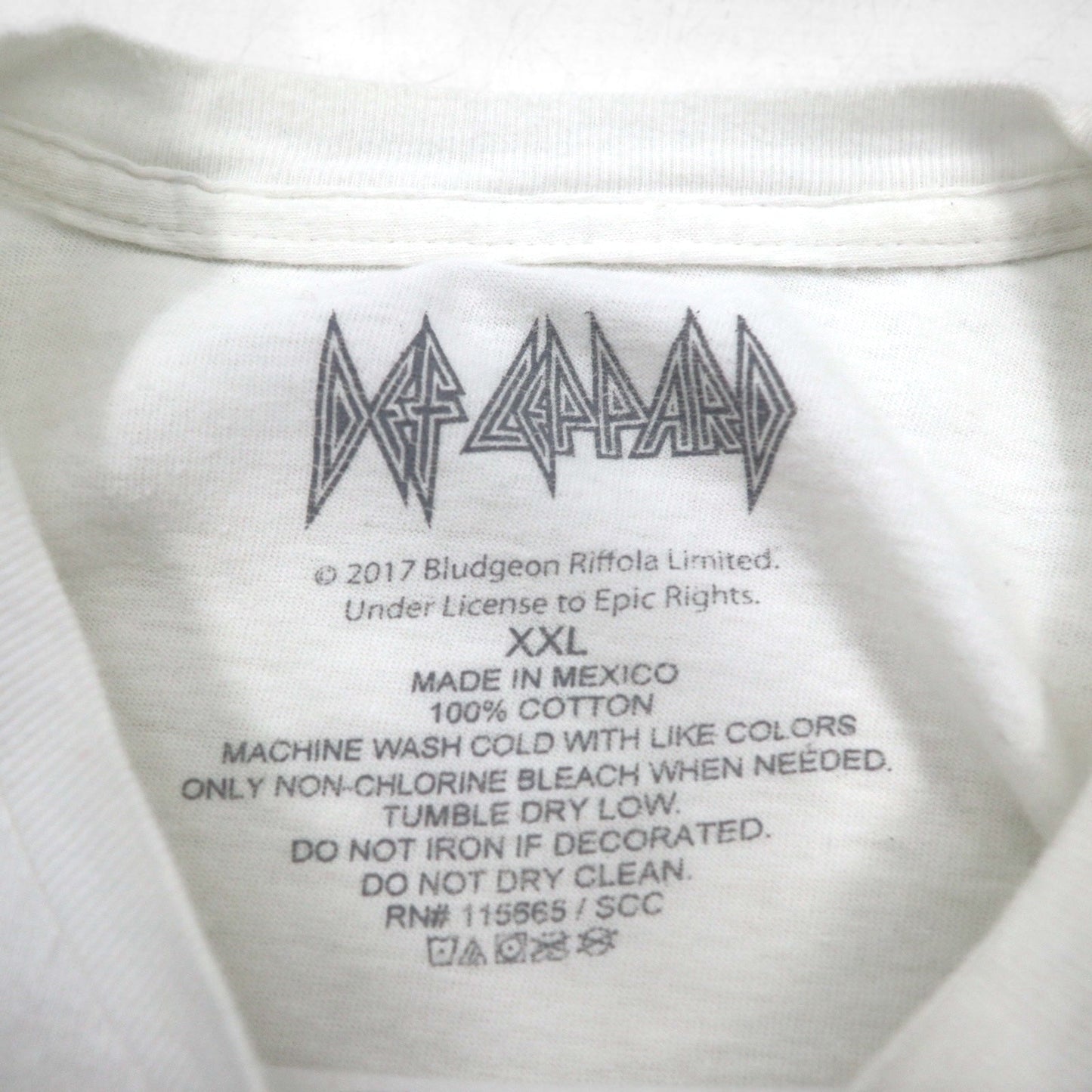 DEF LEPPARD デフレパード オフィシャル ロック バンド Tシャツ 2XL ホワイト HYSTERIA WORLD TOUR メキシコ製