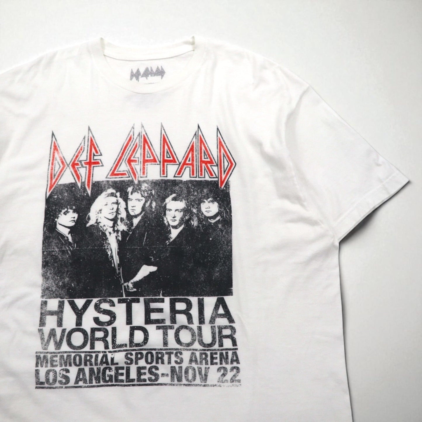 DEF LEPPARD デフレパード オフィシャル ロック バンド Tシャツ 2XL ホワイト HYSTERIA WORLD TOUR メキシコ製