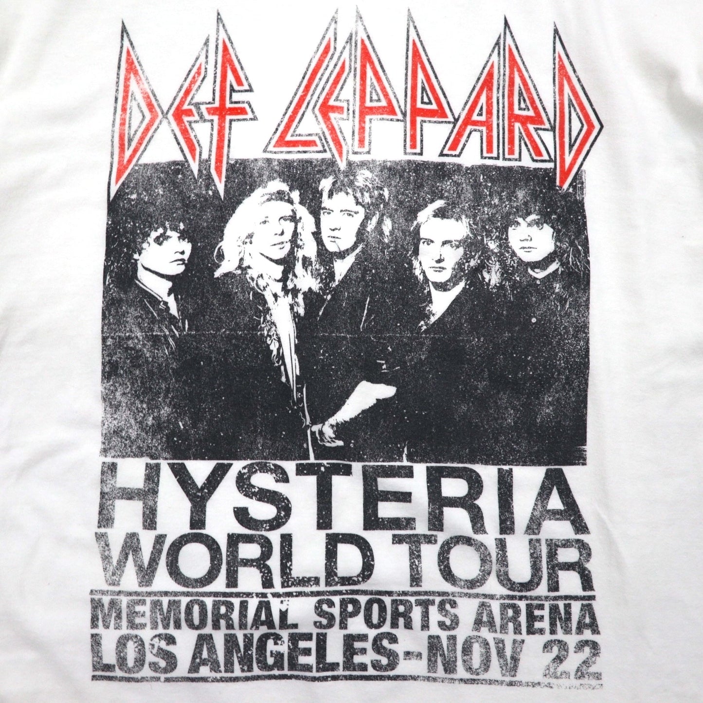 DEF LEPPARD デフレパード オフィシャル ロック バンド Tシャツ 2XL ホワイト HYSTERIA WORLD TOUR メキシコ製
