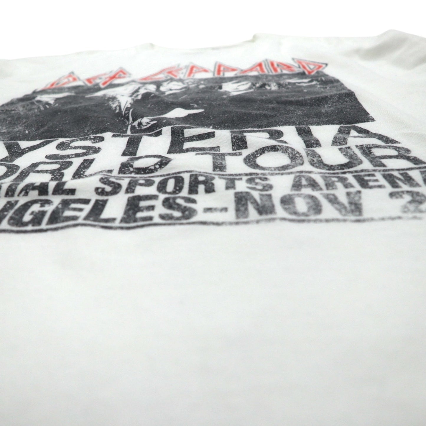 DEF LEPPARD デフレパード オフィシャル ロック バンド Tシャツ 2XL ホワイト HYSTERIA WORLD TOUR メキシコ製