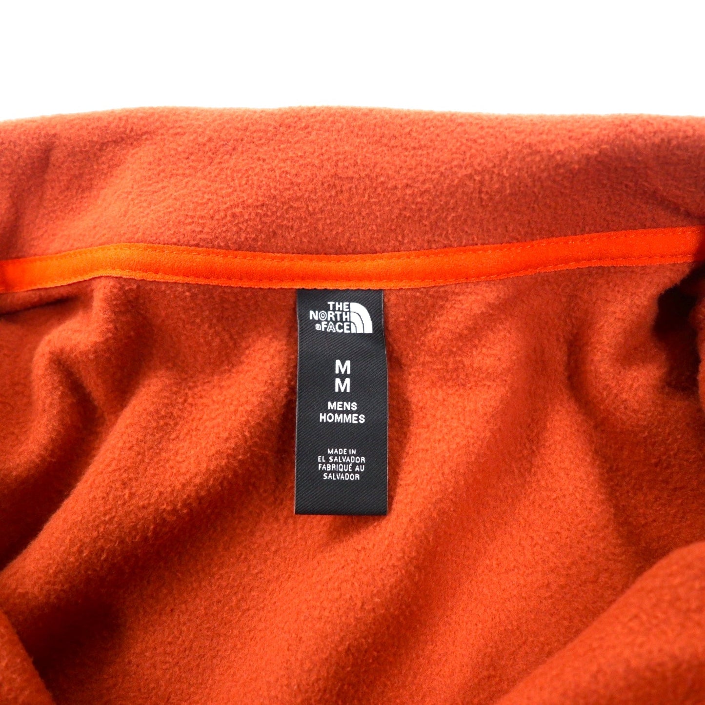 THE NORTH FACE フルジップ フリースジャケット M オレンジ ポリエステル ワンポイントロゴ刺繍 NF0A48KDEL9 エルサルバドル製 未使用品