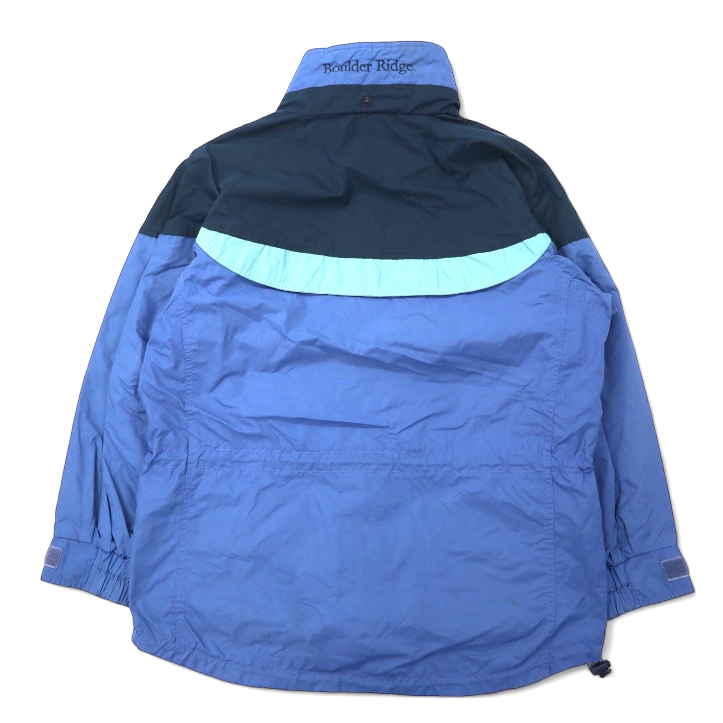 Columbia 90年代 セーリングジャケット L ブルー ナイロン 防水 ドローコード ジップインジップ搭載 Boulder Ridge SL7105