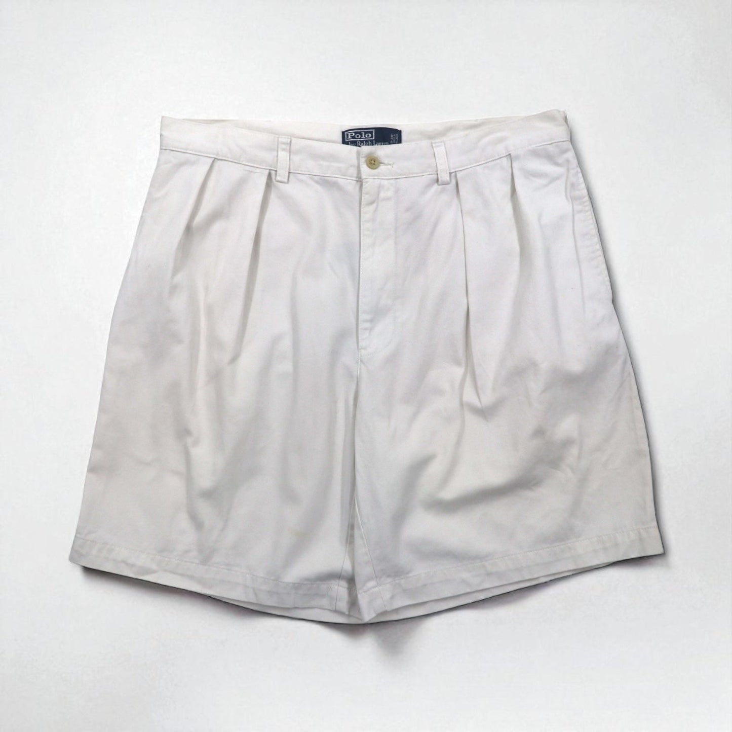 Polo by Ralph Lauren 90年代 ポロチノ TYLER FIT 2タック ショートパンツ ハーフパンツ L ベージュ コットン