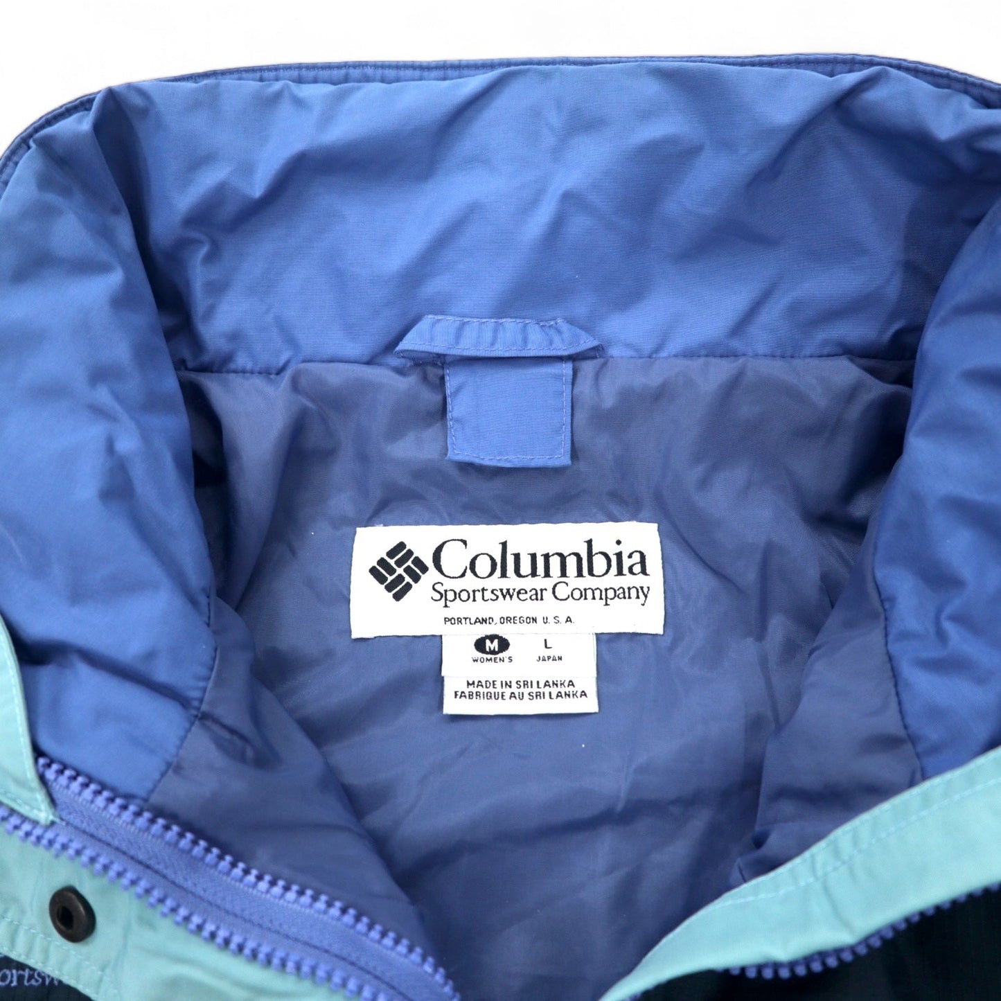 Columbia 90年代 セーリングジャケット L ブルー ナイロン 防水 ドローコード ジップインジップ搭載 Boulder Ridge SL7105