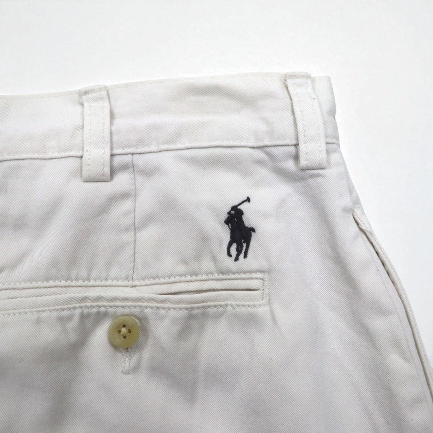 Polo by Ralph Lauren 90年代 ポロチノ TYLER FIT 2タック ショートパンツ ハーフパンツ L ベージュ コットン