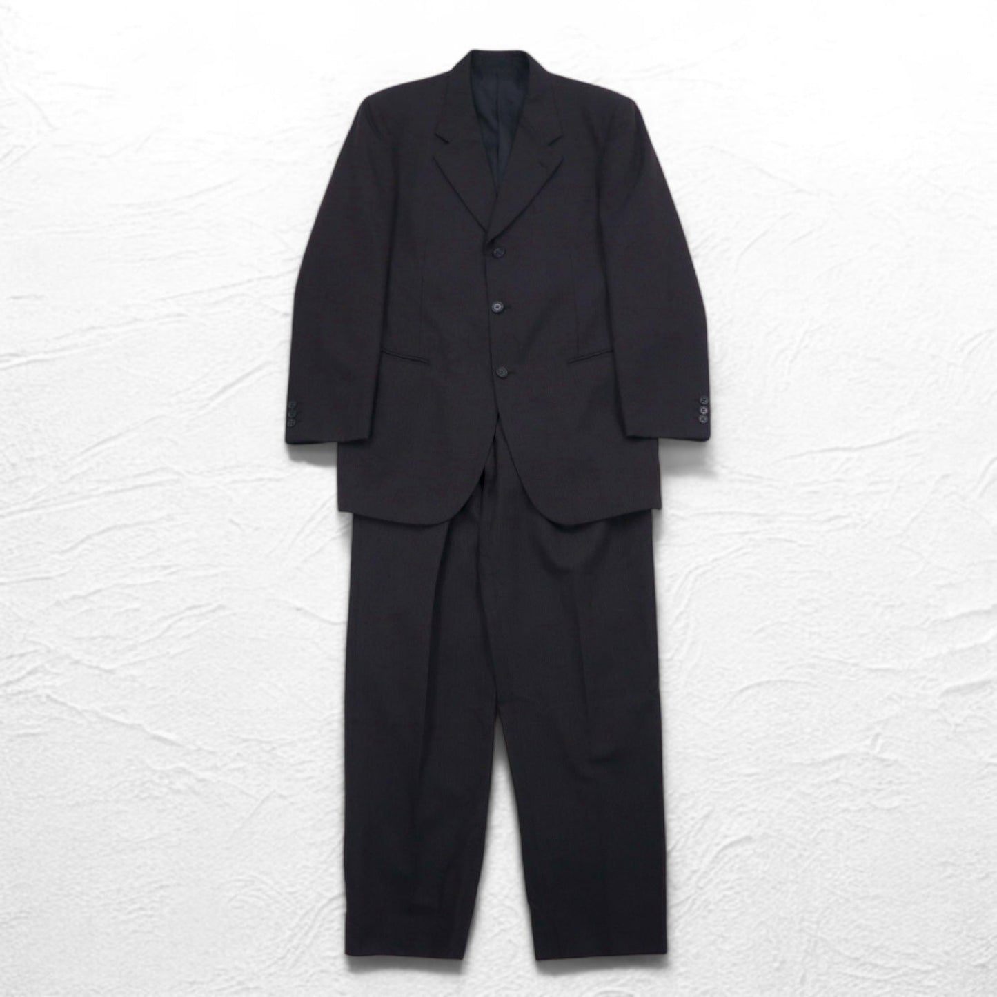 STUDIO by D'URBAN 80年代 3B スーツ セットアップ XL グレー ストライプ ウール 日本製