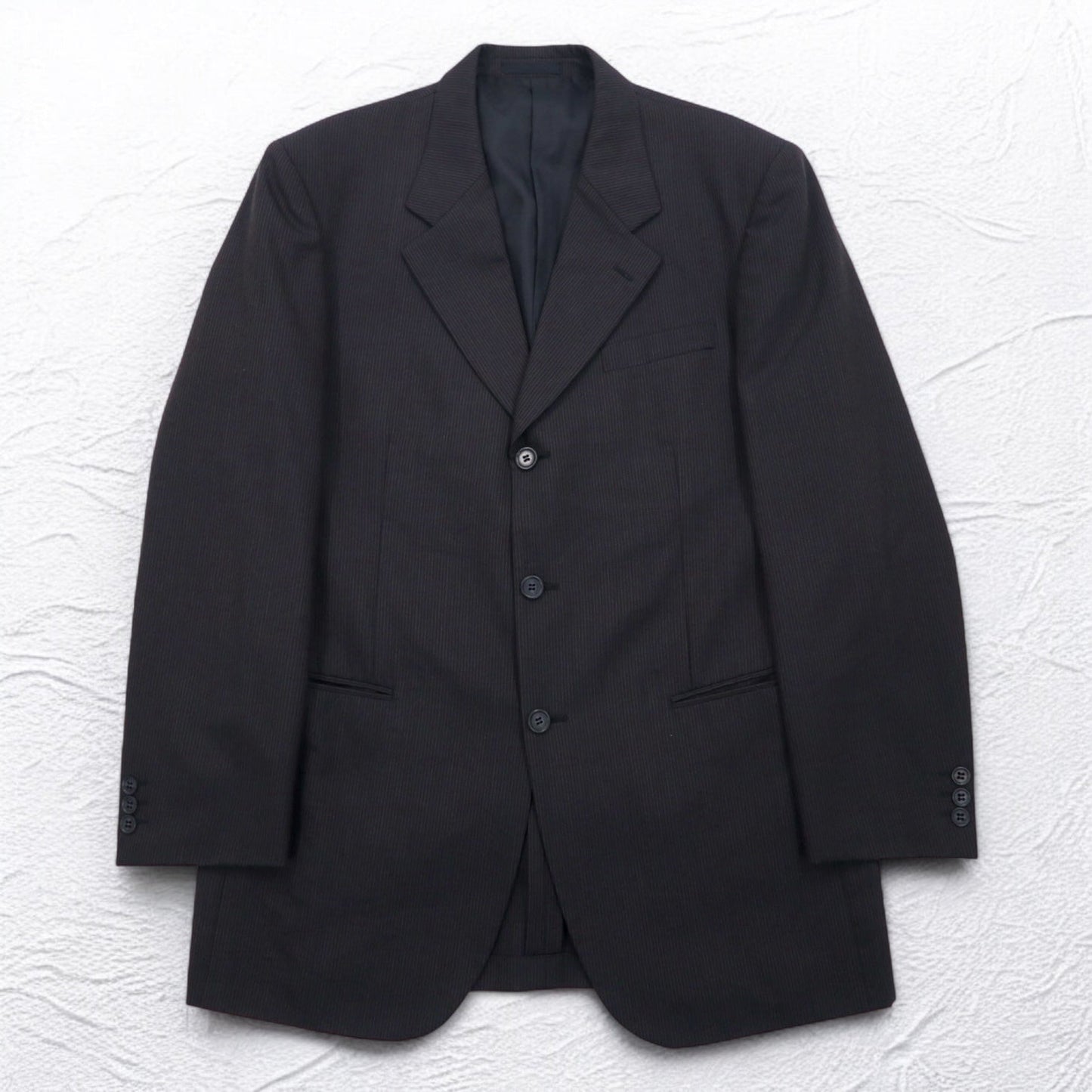 STUDIO by D'URBAN 80年代 3B スーツ セットアップ XL グレー ストライプ ウール 日本製